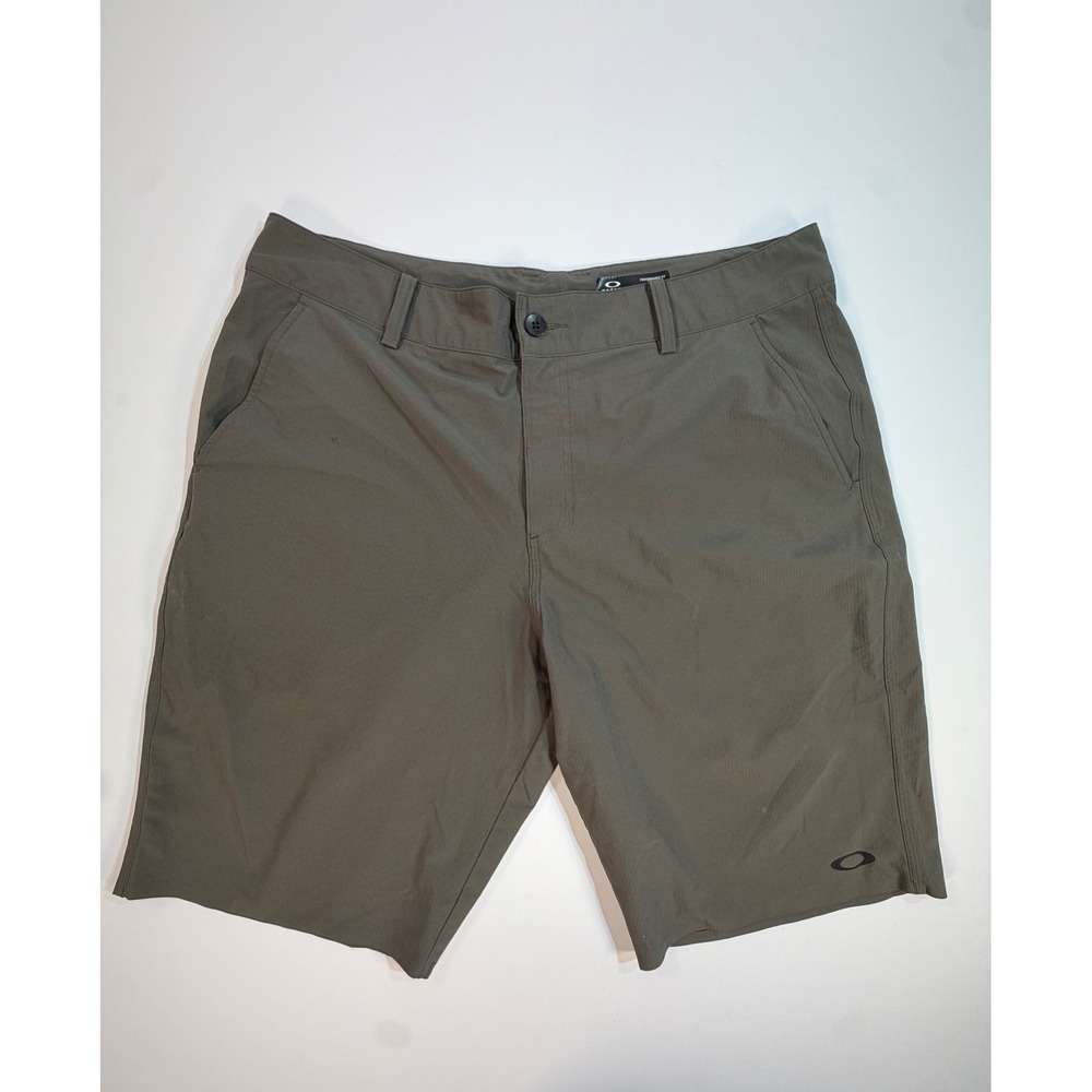 Oakley Performance Fit Ripstop Shorts Mens 38 Olive Green Hiking Golf Active